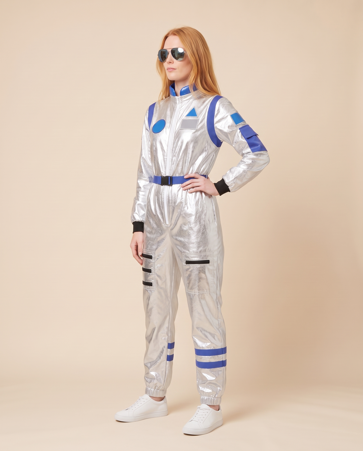 Metallic Astronaut Jumpsuit Costume – three-quarter view