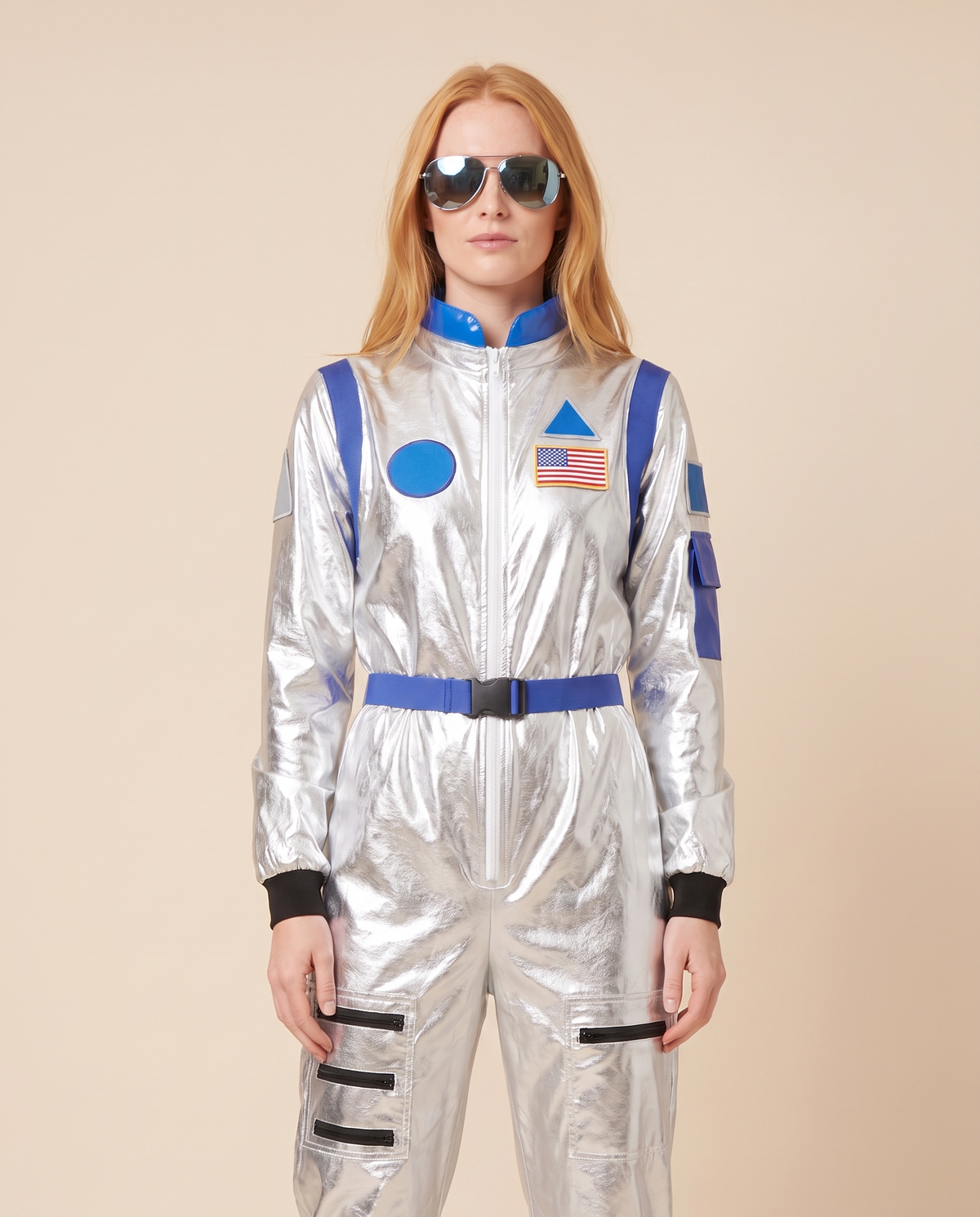 Metallic Astronaut Jumpsuit Costume – close-up