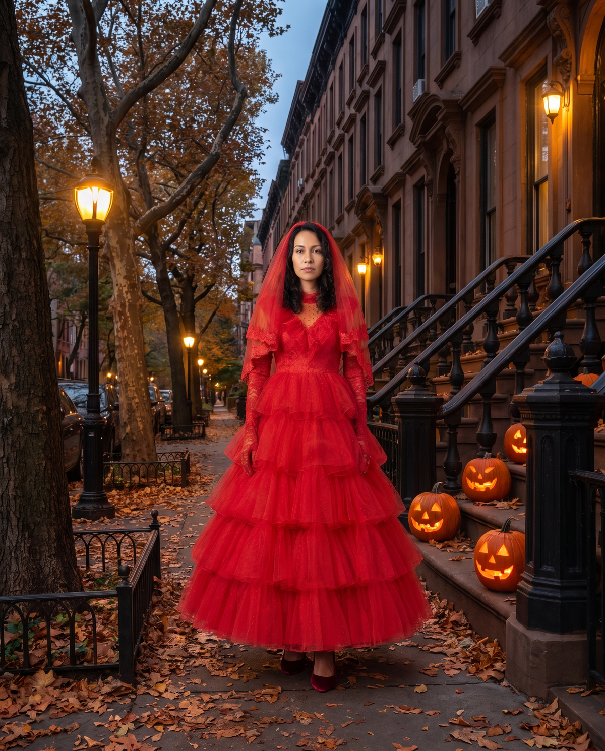 Women's Red Ghost Bride Costume – New York street Halloween