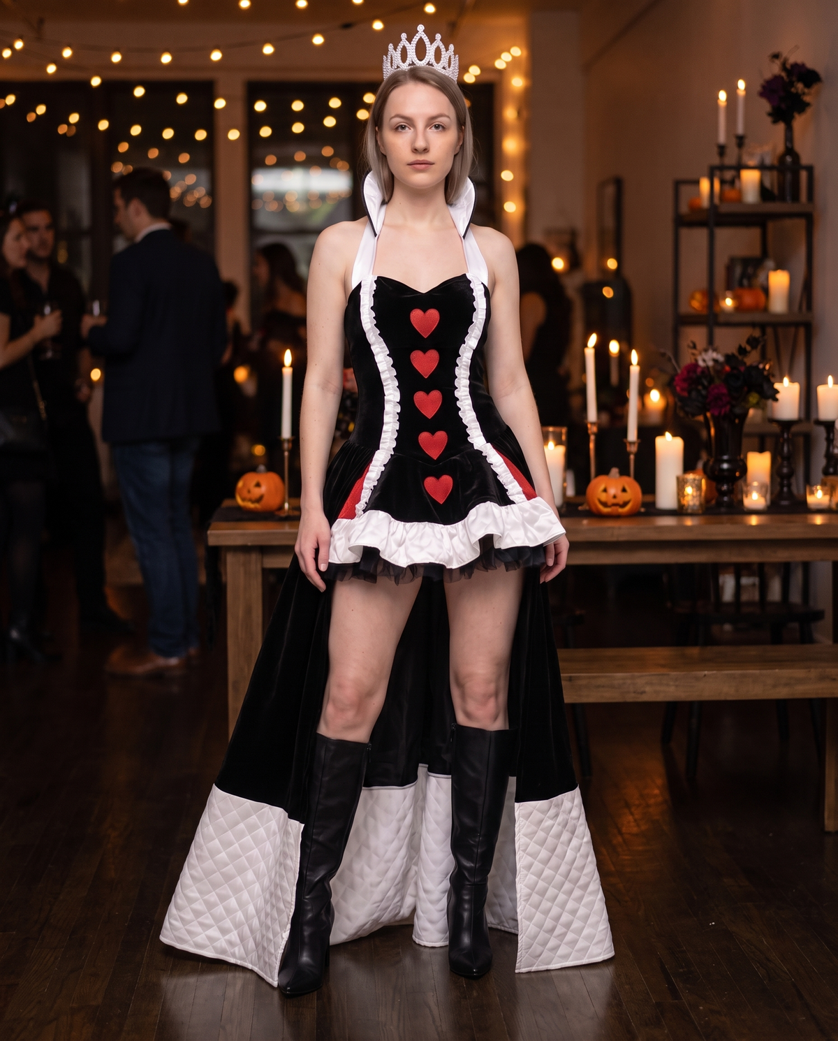 Women's Queen of Hearts Costume Mini Dress – Halloween party