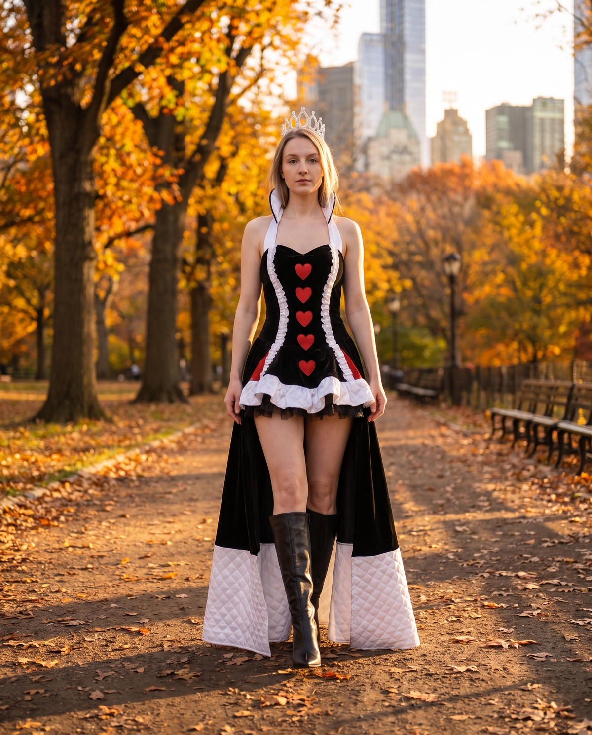 Women's Queen of Hearts Costume Mini Dress – Central Park autumn