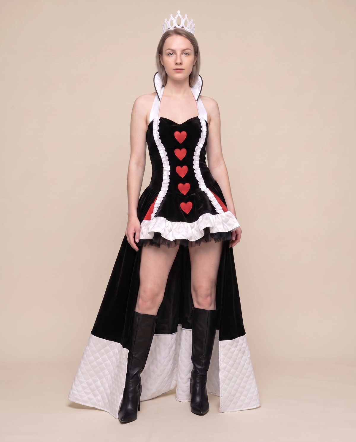 Women's Queen of Hearts Costume Mini Dress – close-up