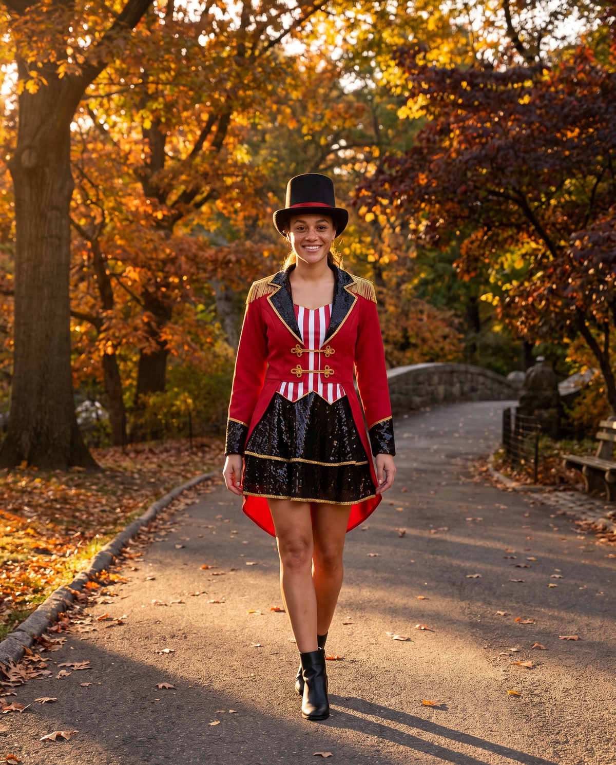 Women's Red Sequin Ringmaster Costume – Central Park autumn
