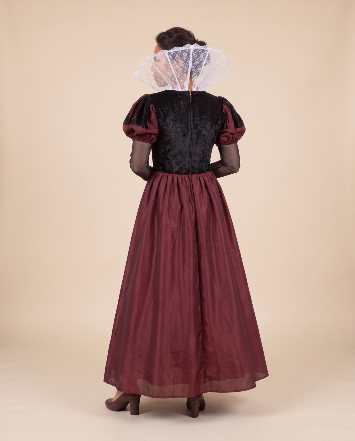 Women's Red Queen of Hearts Costume Gown – back view