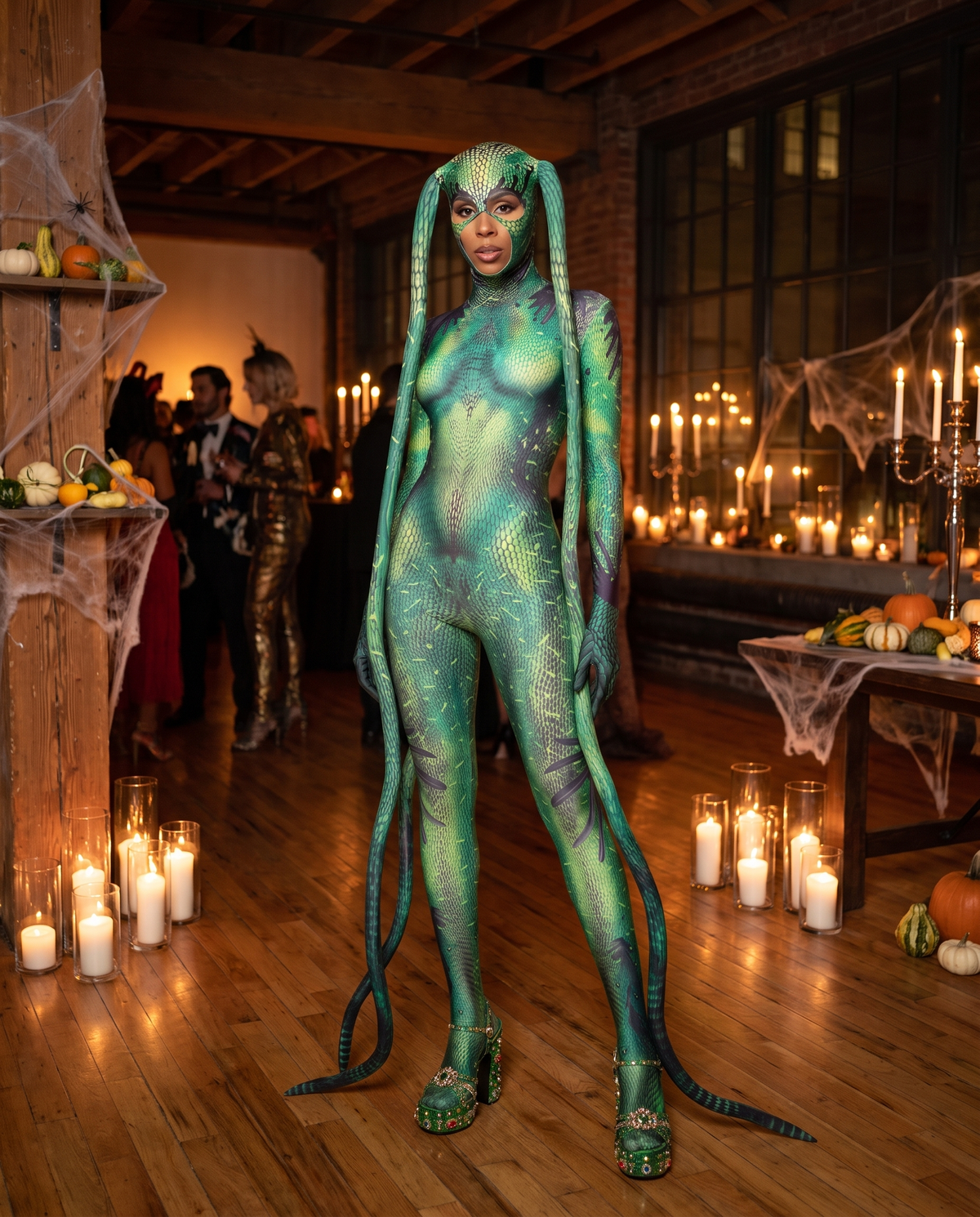 Women's Lizard Print Costume Jumpsuit – Halloween party