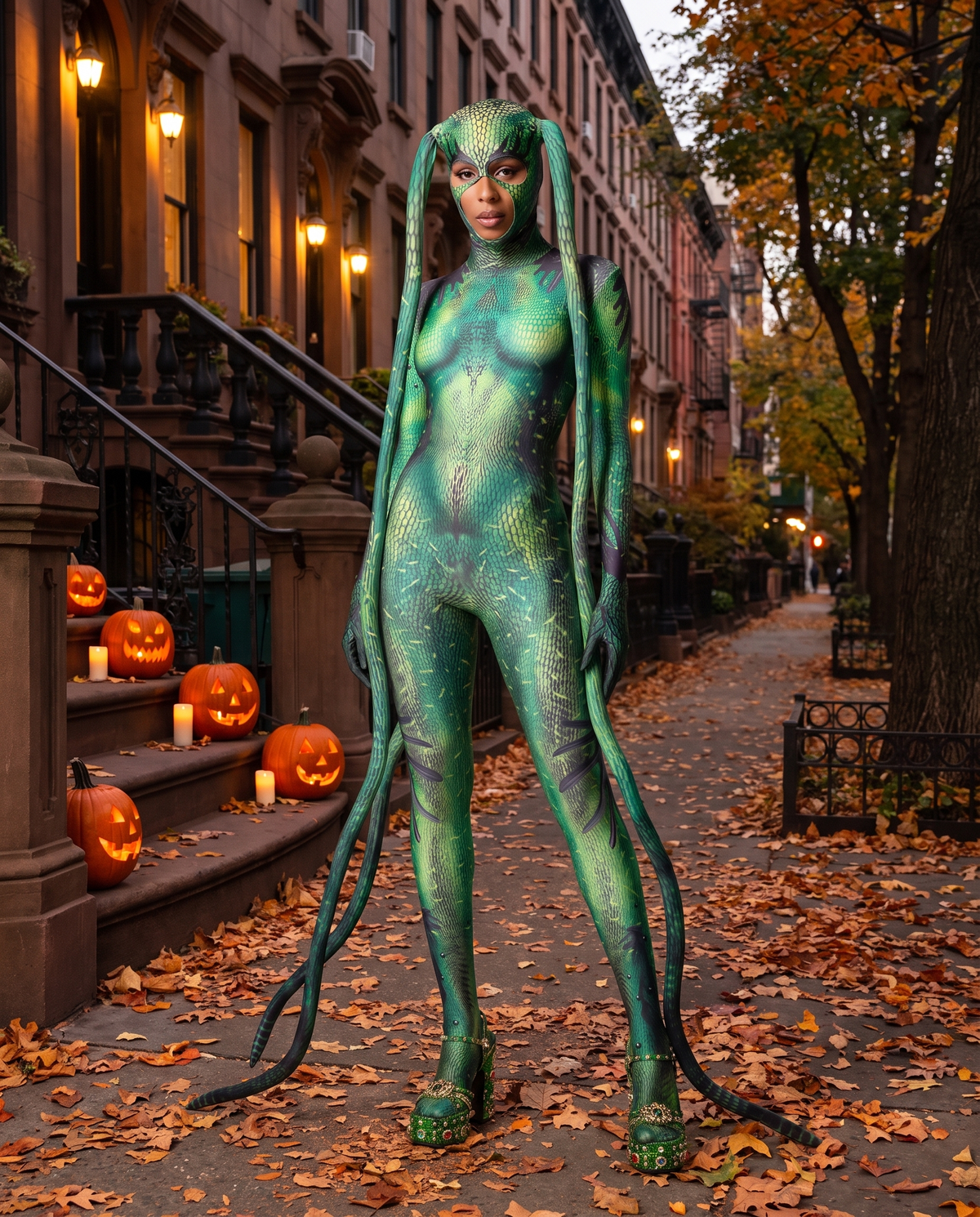 Women's Lizard Print Costume Jumpsuit – New York street Halloween