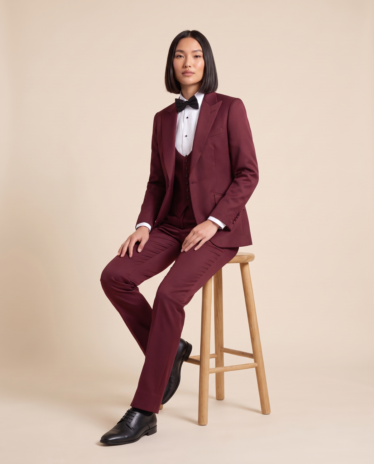 Women's Striped Suit Costume – seated