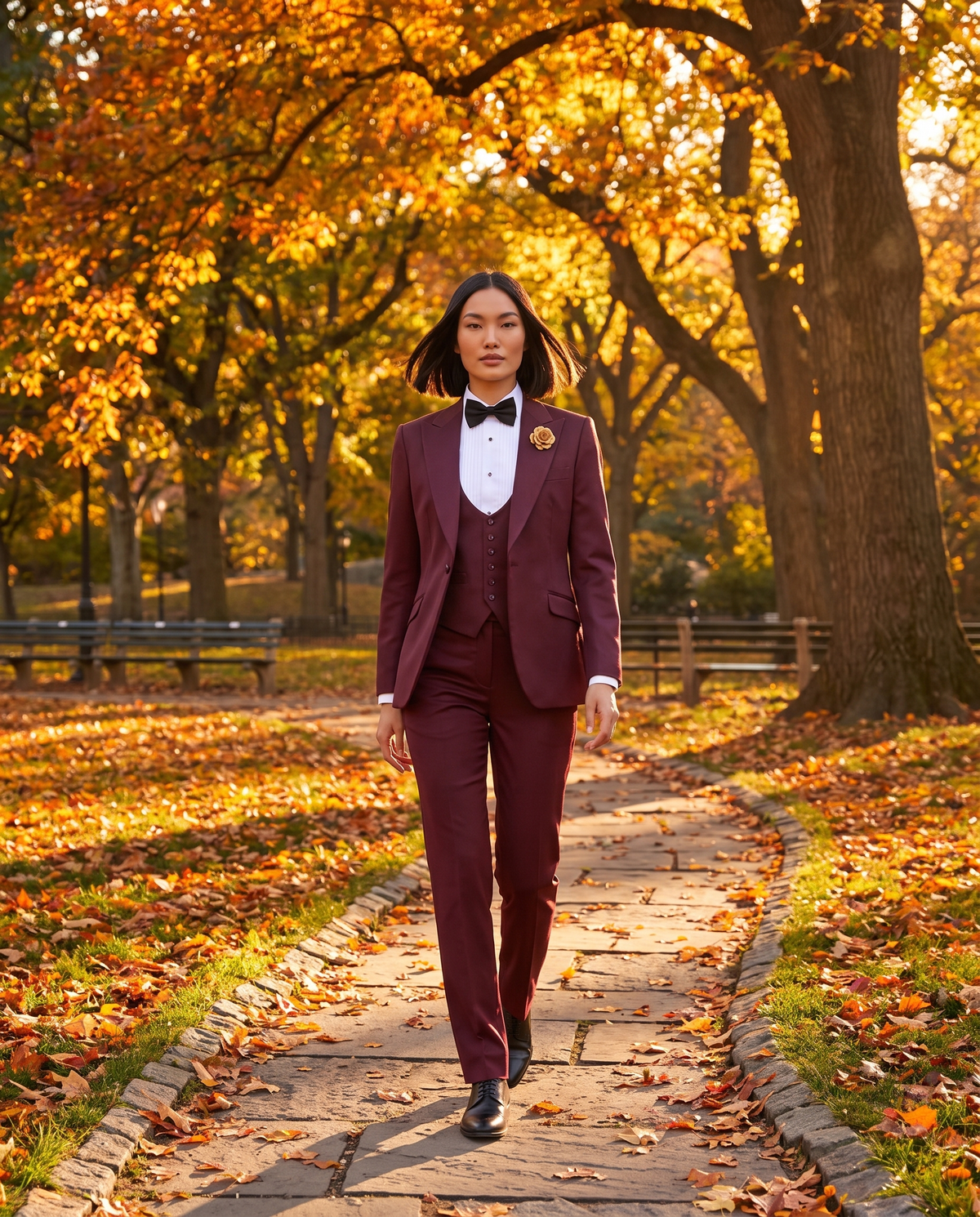 Women's Striped Suit Costume – Central Park autumn