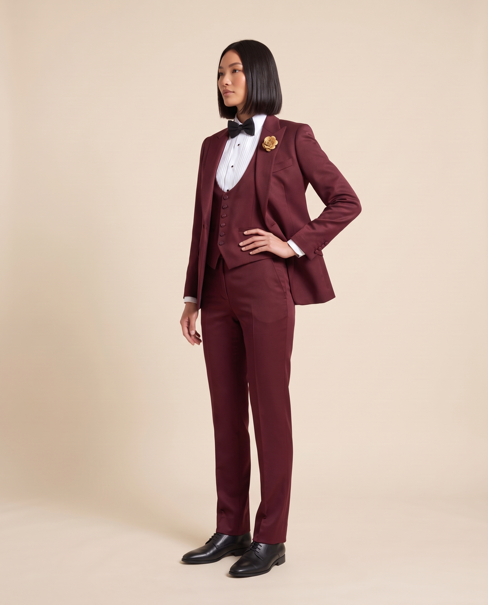 Women's Striped Suit Costume – three-quarter view