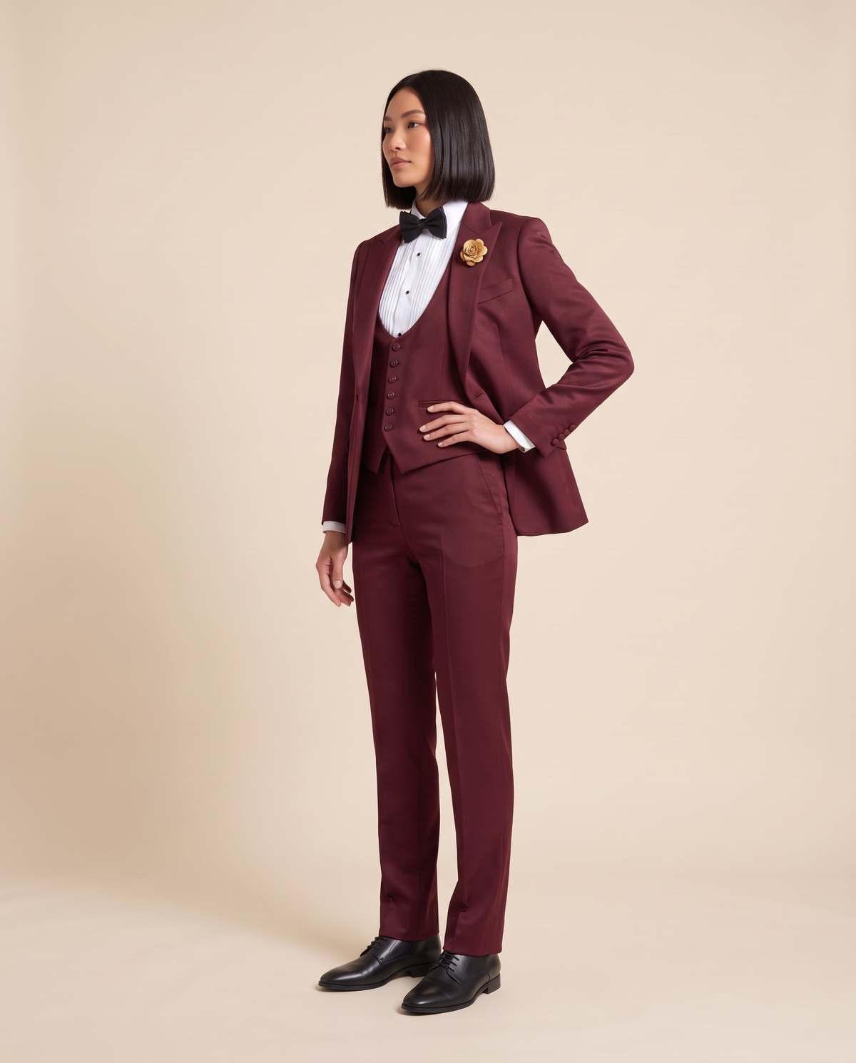 Women's Striped Suit Costume – three-quarter view