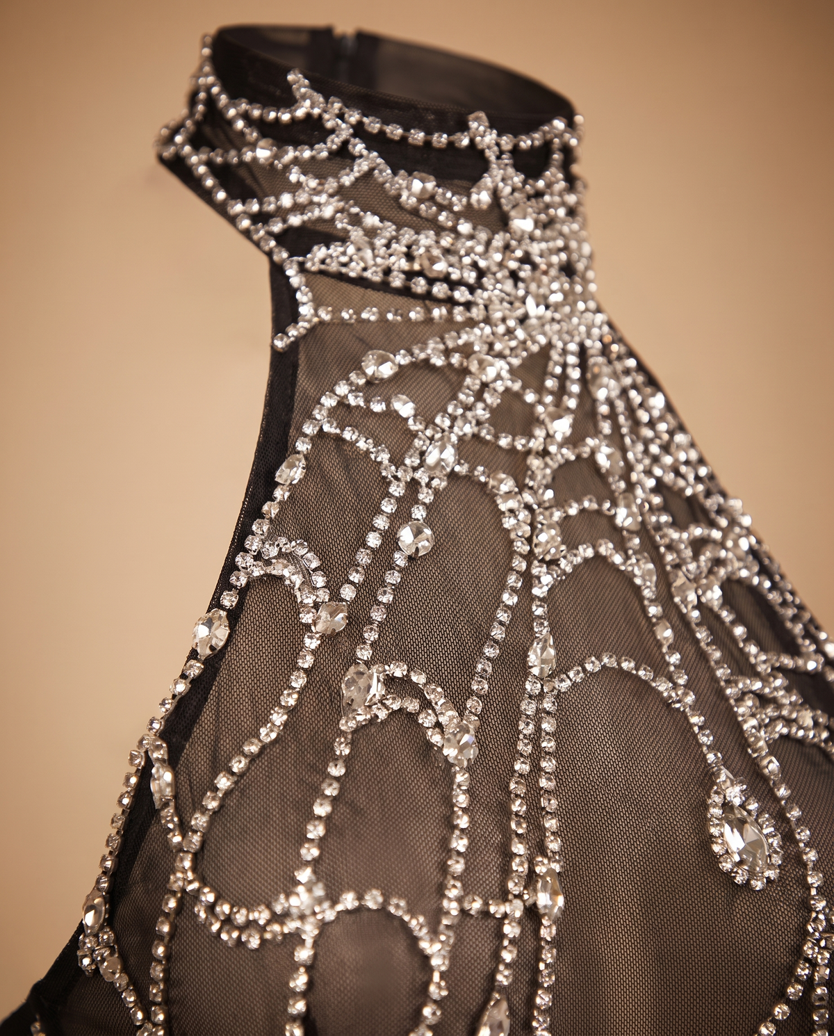 Women's Cobweb Rhinestone Cutout Jumpsuit – rhinestone detail