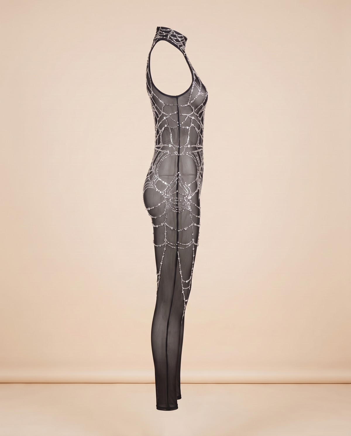 Women's Cobweb Rhinestone Cutout Jumpsuit – side view