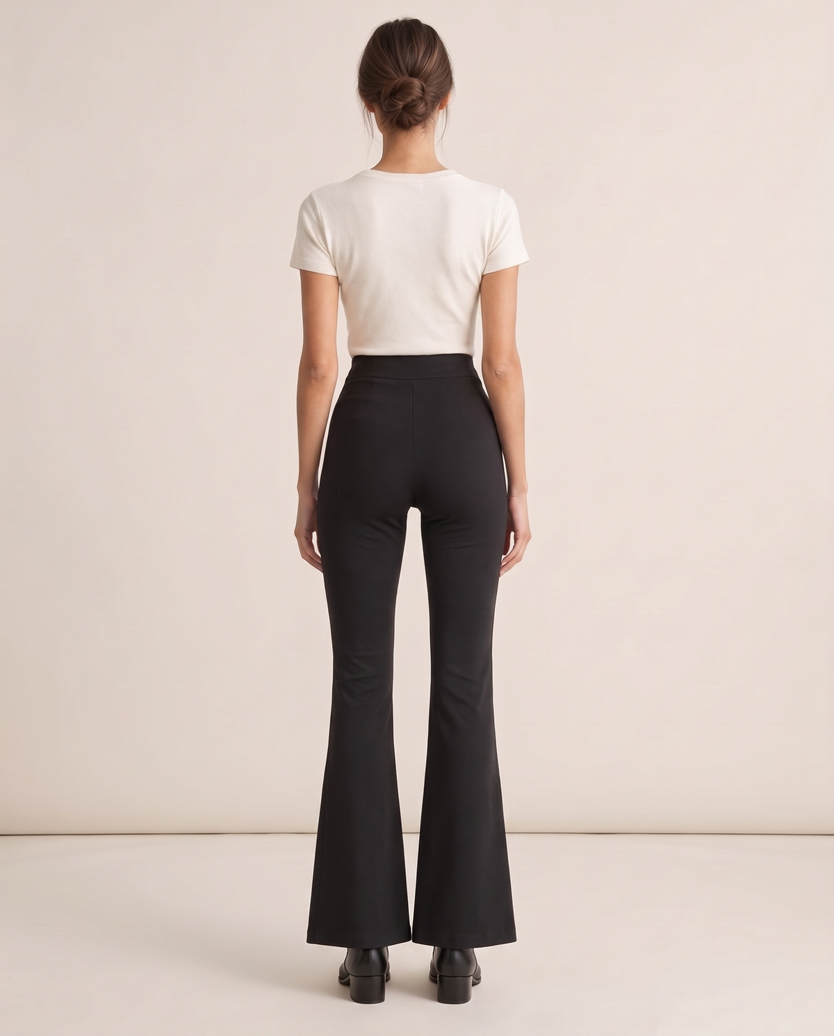 Chiswick High-Waisted Stretch Flare Pants — back