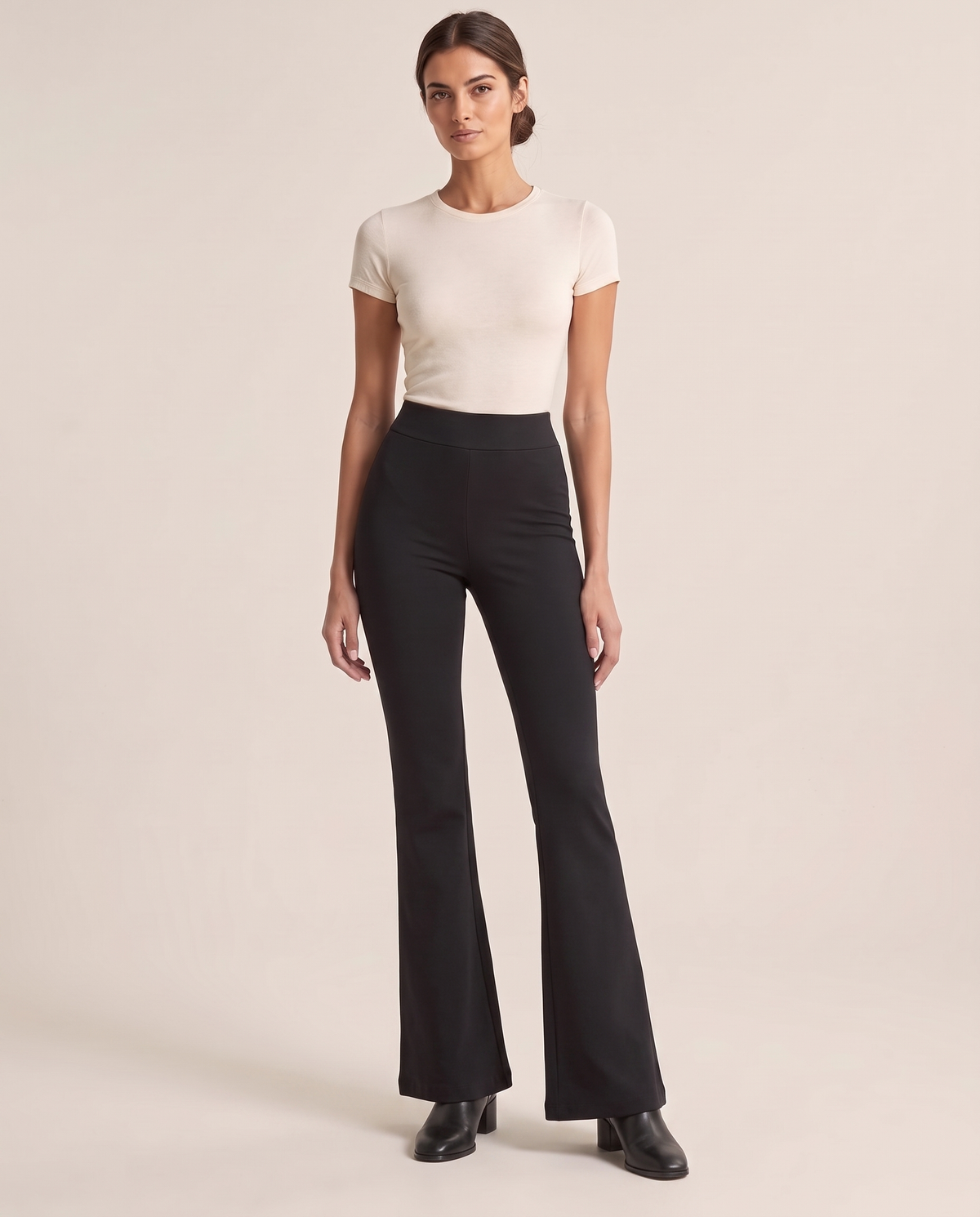 Chiswick High-Waisted Stretch Flare Pants — front