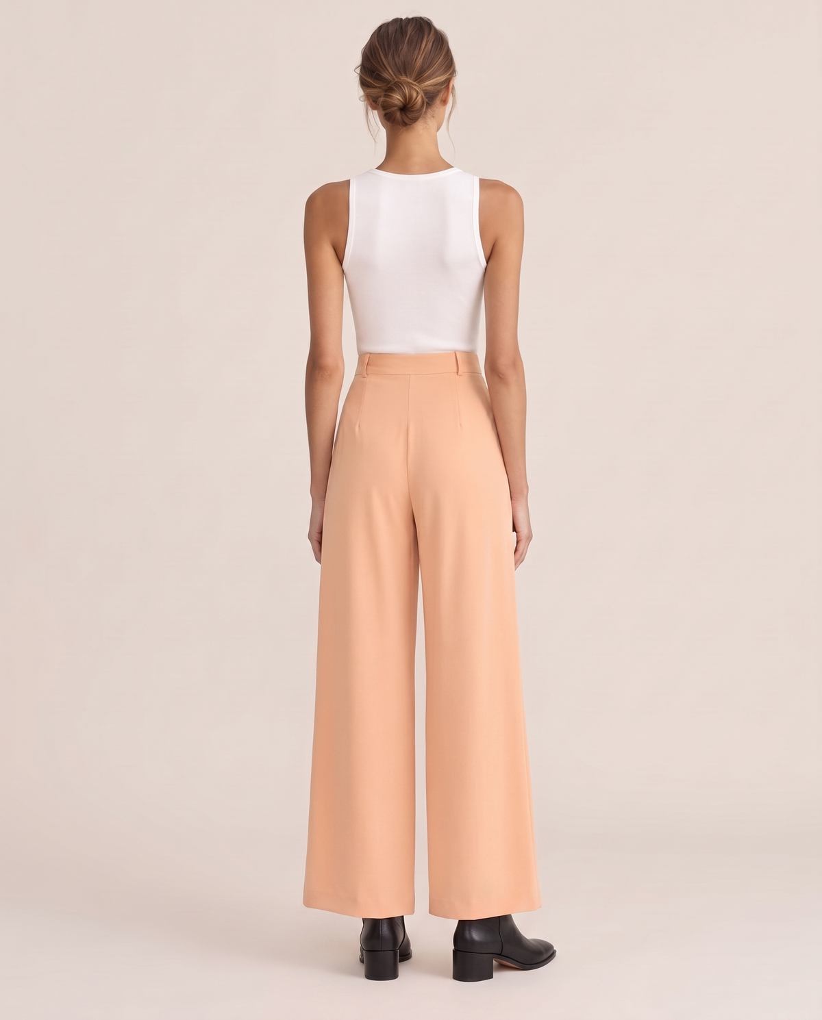 Denali Tailored Button-Trim Wide-Leg Pants — back