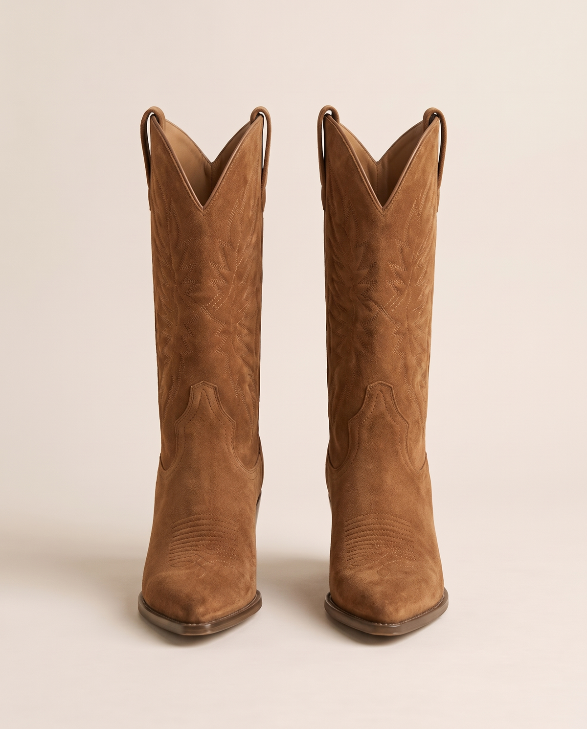 Comfort Western Boots with Cushioned Footbed — brown, pair, studio