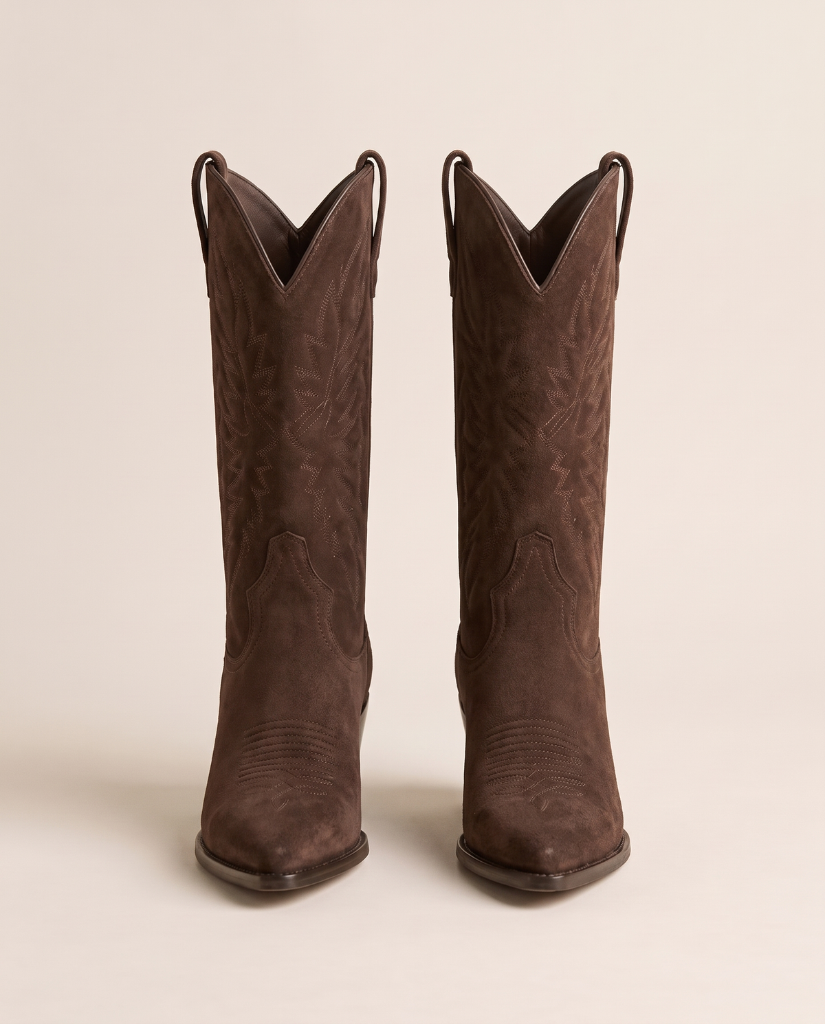 Comfort Western Boots with Cushioned Footbed — dark brown