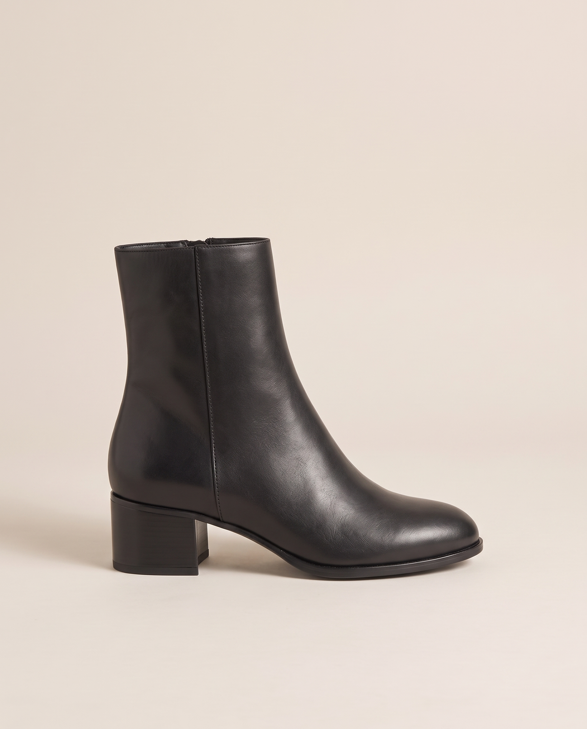 Sleek Ankle Boots with Low Block Heel — side profile