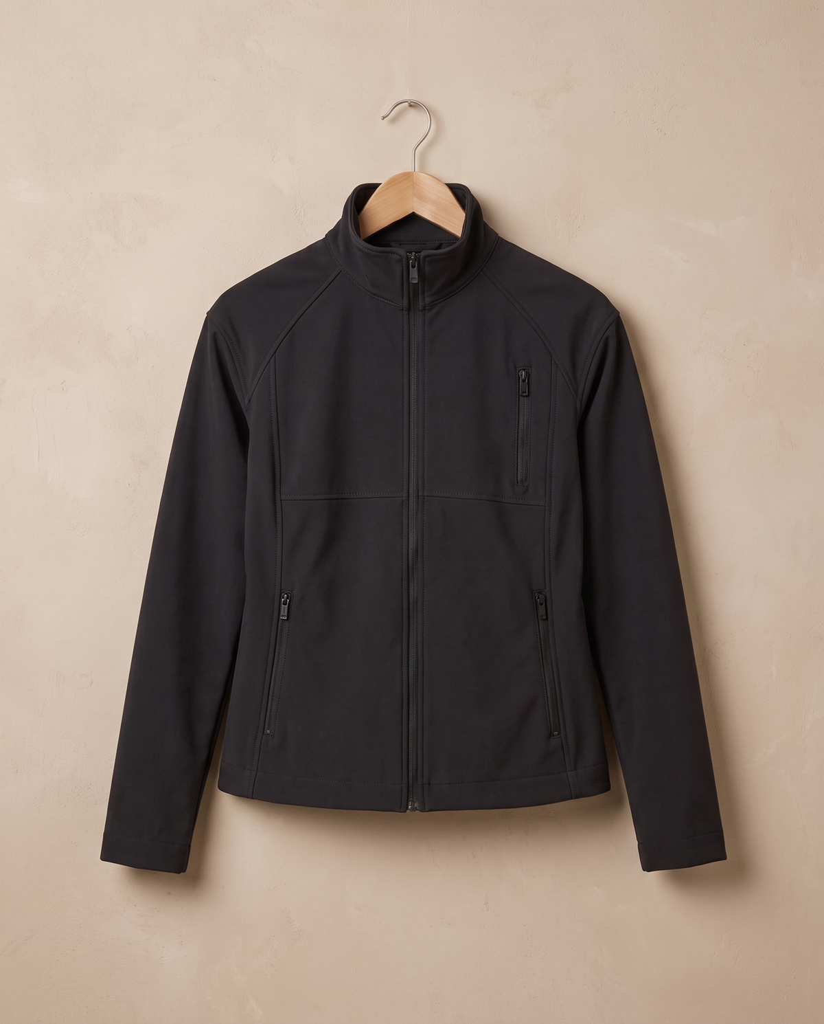 Stand-Collar Zip Jacket for Women — on hanger