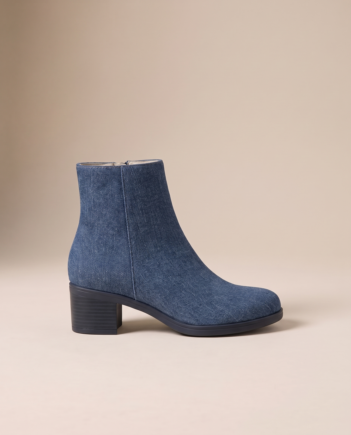 Orthopedic Denim Ankle Boots with Cushioned Sole — side profile