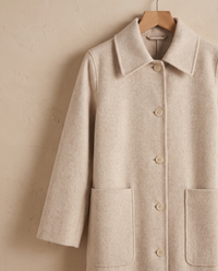 Polo Collar Coat with Pockets — collar and pocket close-up