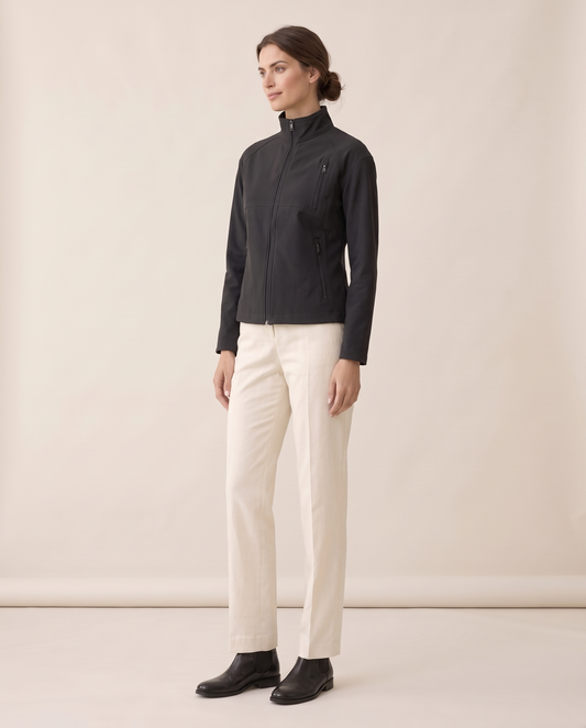Stand-Collar Zip Jacket for Women — three-quarter view