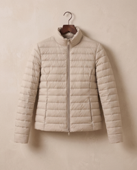 Lightweight Quilted Jacket with Stand Collar — on hanger
