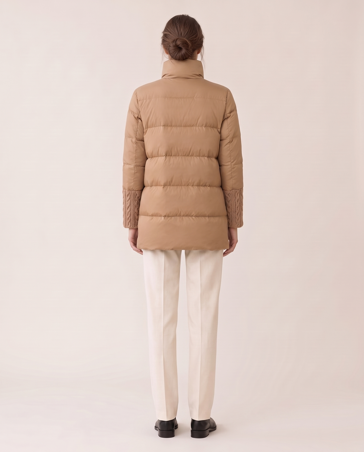 Lightweight Duck Down Puffer Coat — studio back