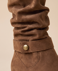 Slouchy Ankle Boots with Memory Foam Footbed — slouch and strap close-up