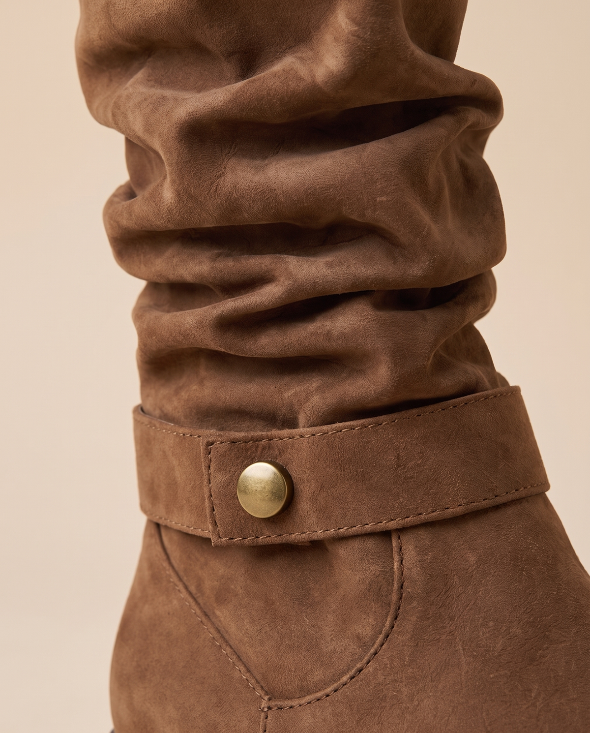 Slouchy Ankle Boots with Memory Foam Footbed — slouch and strap close-up