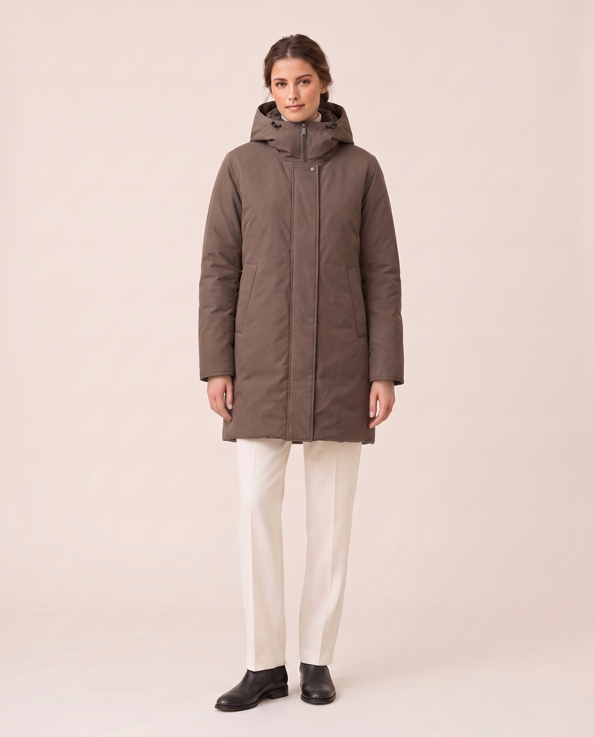 Waterproof Hooded Winter Parka for Women — Brown