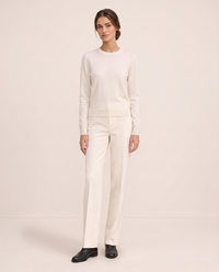 Frostfield Classic Merino Wool Crew Neck Sweater — White