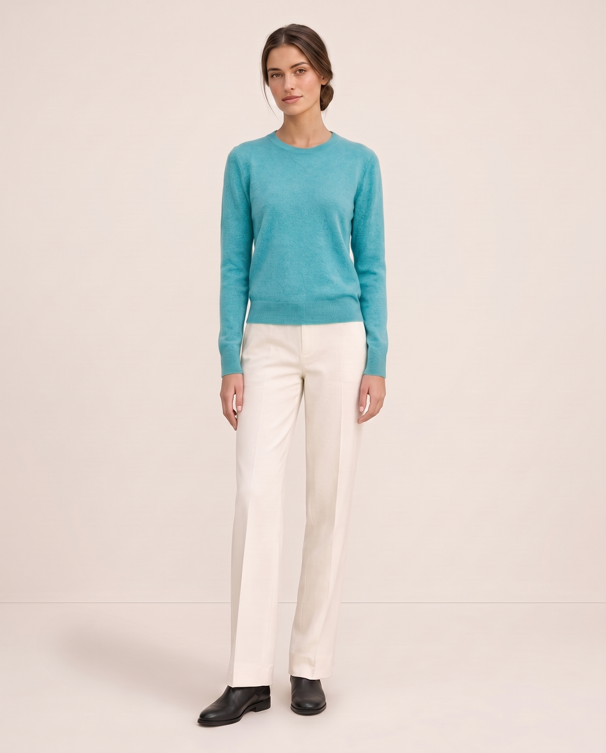 Frostfield Classic Merino Wool Crew Neck Sweater — Turquoise
