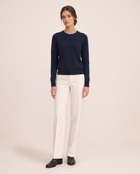 Frostfield Classic Merino Wool Crew Neck Sweater — Navy Blue