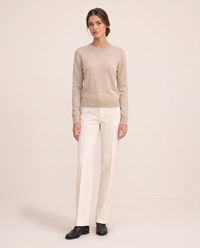 Frostfield Classic Merino Wool Crew Neck Sweater — Beige