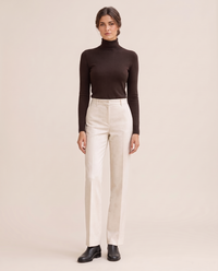 Highline Warm Fleece-Lined Slim Turtleneck Sweater — Dark Brown