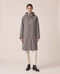 Oversized Hooded Raincoat for Women — Gray