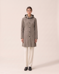 Lightweight Waterproof Trench Coat with Hood — Stone Taupe
