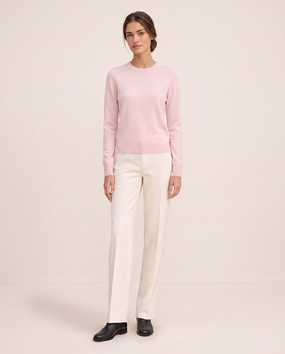 Frostfield Classic Merino Wool Crew Neck Sweater — Pink