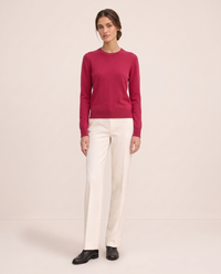 Frostfield Classic Merino Wool Crew Neck Sweater — Rose Red