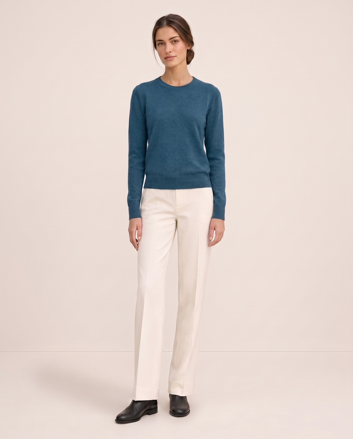Frostfield Classic Merino Wool Crew Neck Sweater — Lake Blue