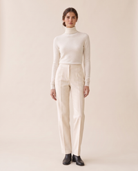 Marylebone Slim-Fit Brushed Knit Turtleneck Sweater — White
