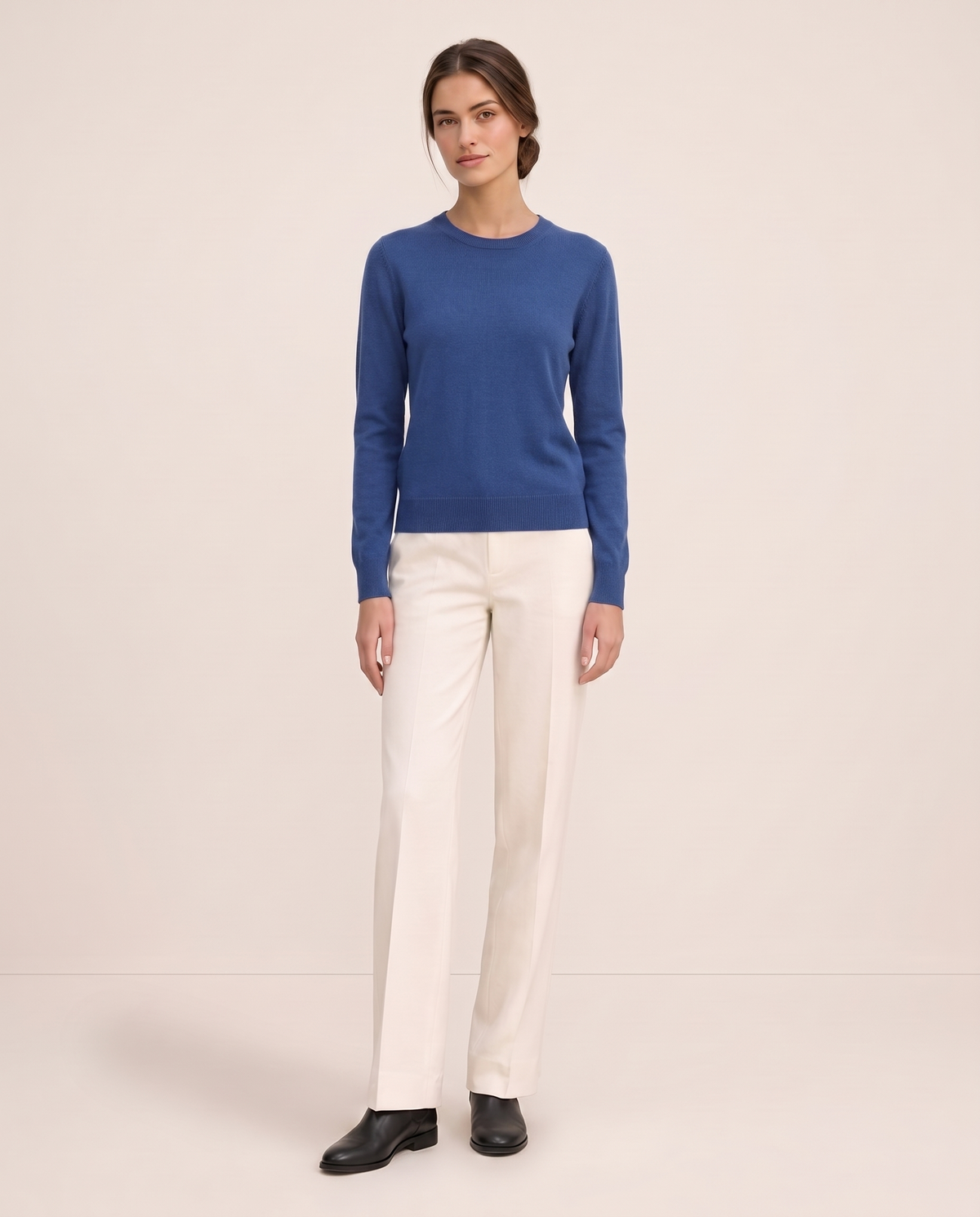Frostfield Classic Merino Wool Crew Neck Sweater — Blue