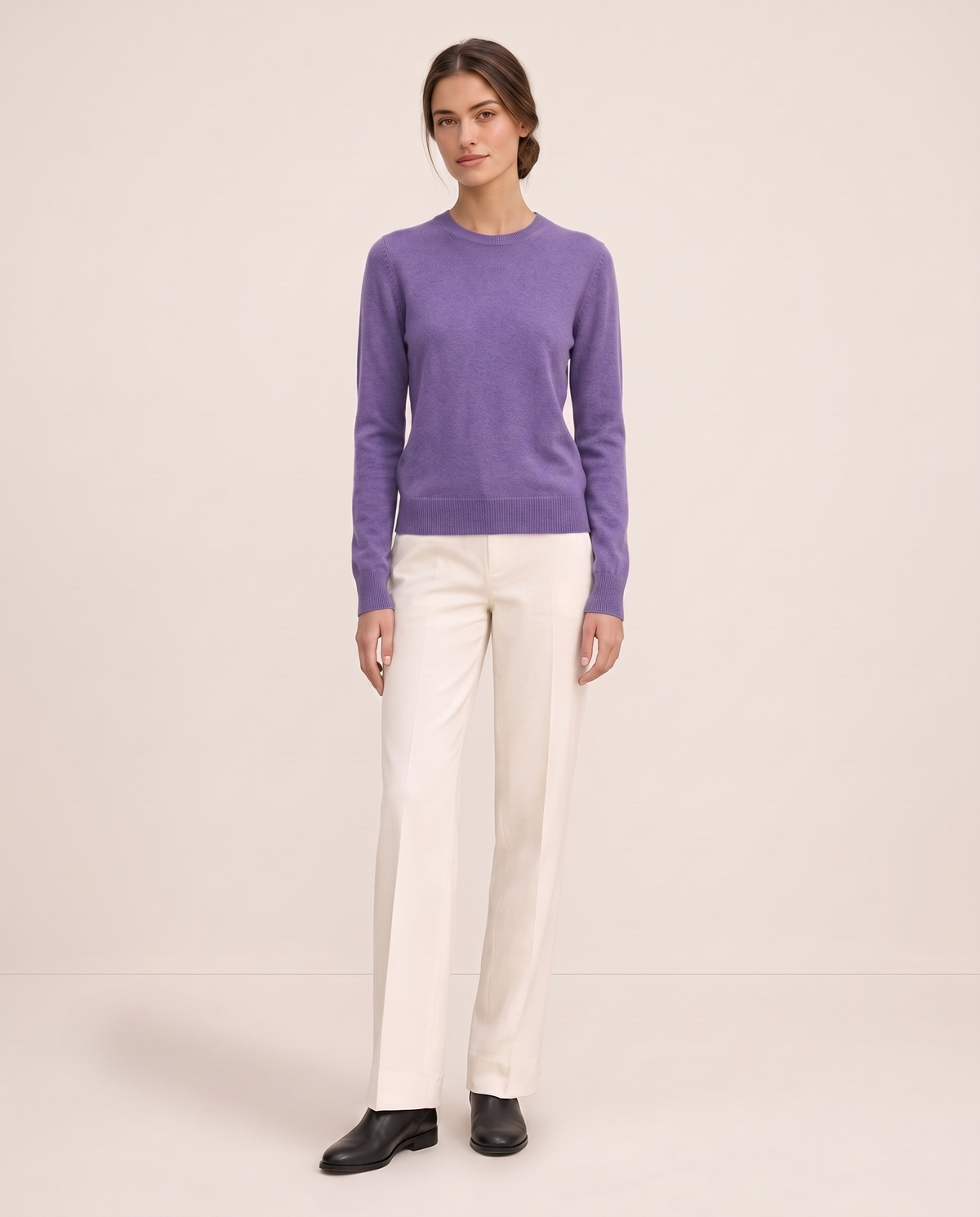 Frostfield Classic Merino Wool Crew Neck Sweater — Violet