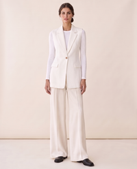 Fitzrovia Tailored Notch-Collar Blazer Vest — White