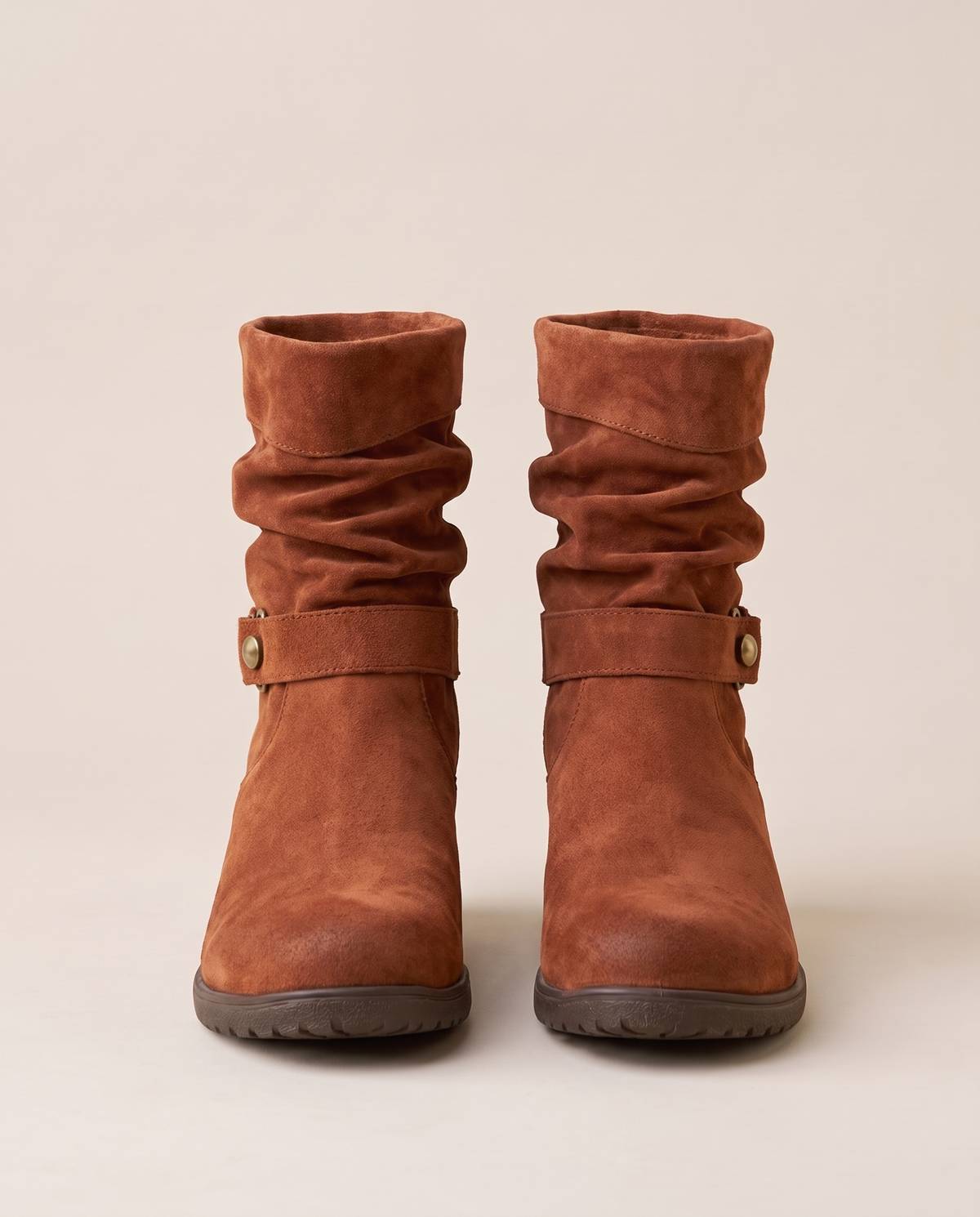 Slouchy Ankle Boots with Memory Foam Footbed — Arizona Brown