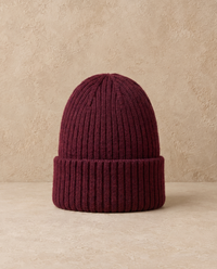 Somerset Warm Cotton Beanie with Ear Coverage — Wine Red