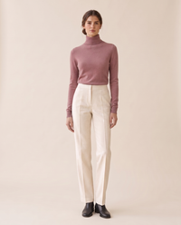 Marylebone Slim-Fit Brushed Knit Turtleneck Sweater — Rose