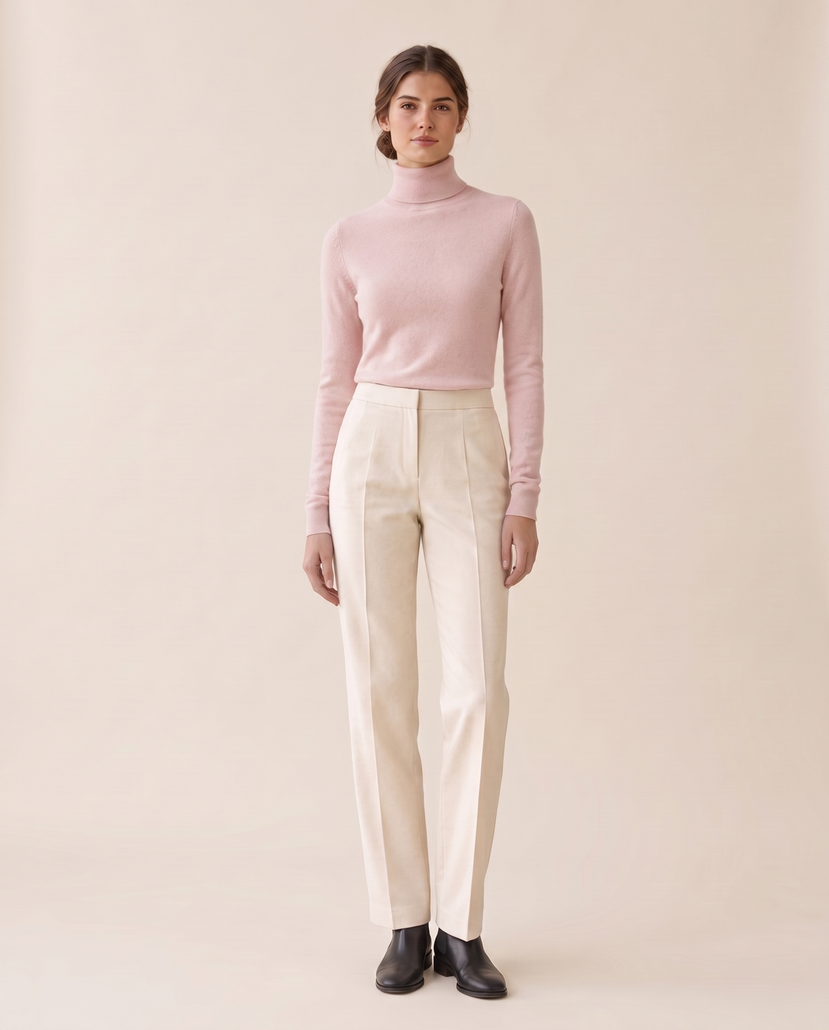 Marylebone Slim-Fit Brushed Knit Turtleneck Sweater — Pink