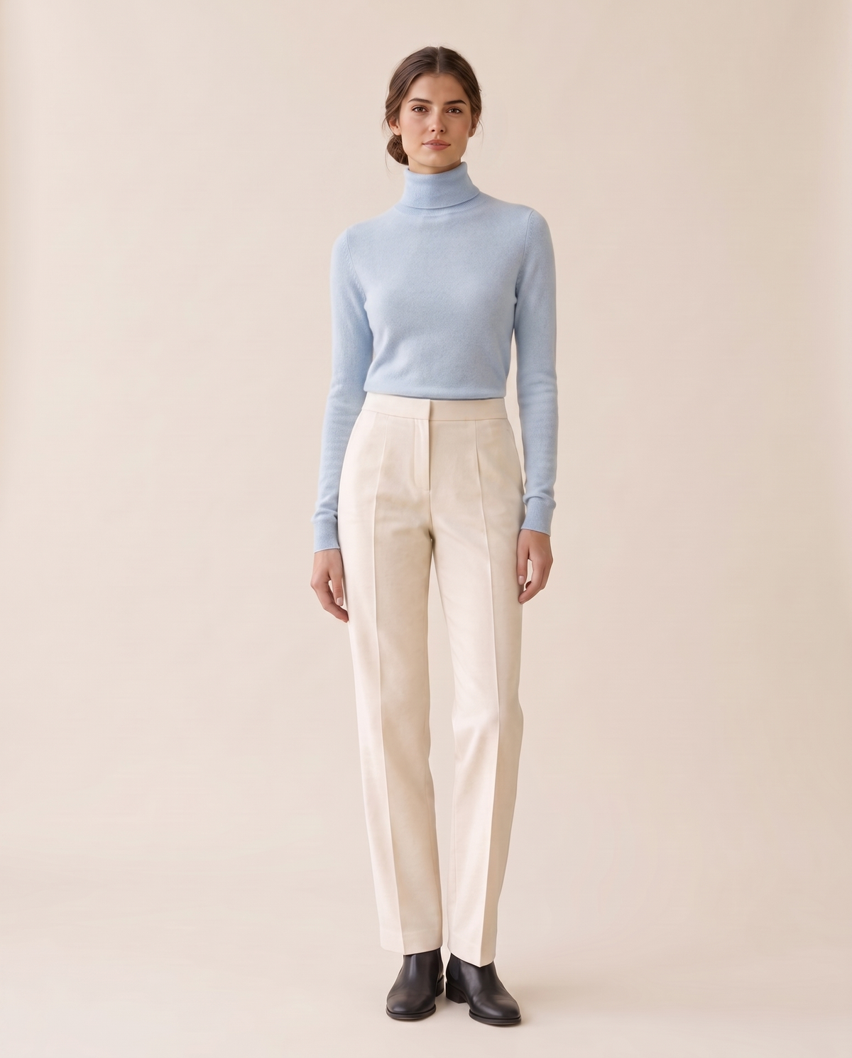 Marylebone Slim-Fit Brushed Knit Turtleneck Sweater — Sky Blue